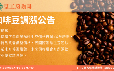 咖啡豆調漲公告